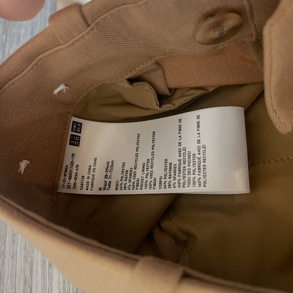 Uniqlo Camel Wide Leg Pleated Pants